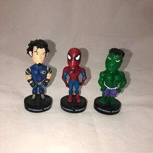 3 Marvel Comics Universal Studios Orlando Mini BOBBLE-HEADS